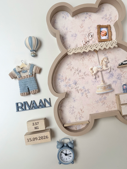 Personalized Teddy Bear Baby Memory Shadow Box