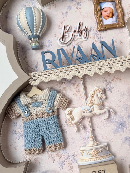 Personalized Teddy Bear Baby Memory Shadow Box