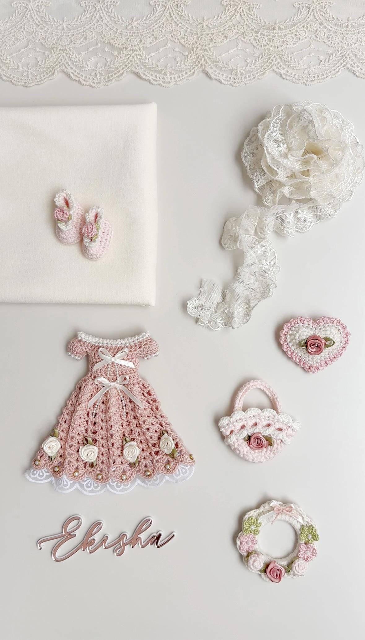 Personalized Heart Keepsake Wall Hanging, Custom Name Nursery Decor, Crochet Baby Gift