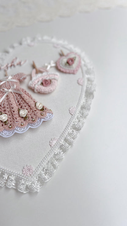 Personalized Heart Keepsake Wall Hanging, Custom Name Nursery Decor, Crochet Baby Gift