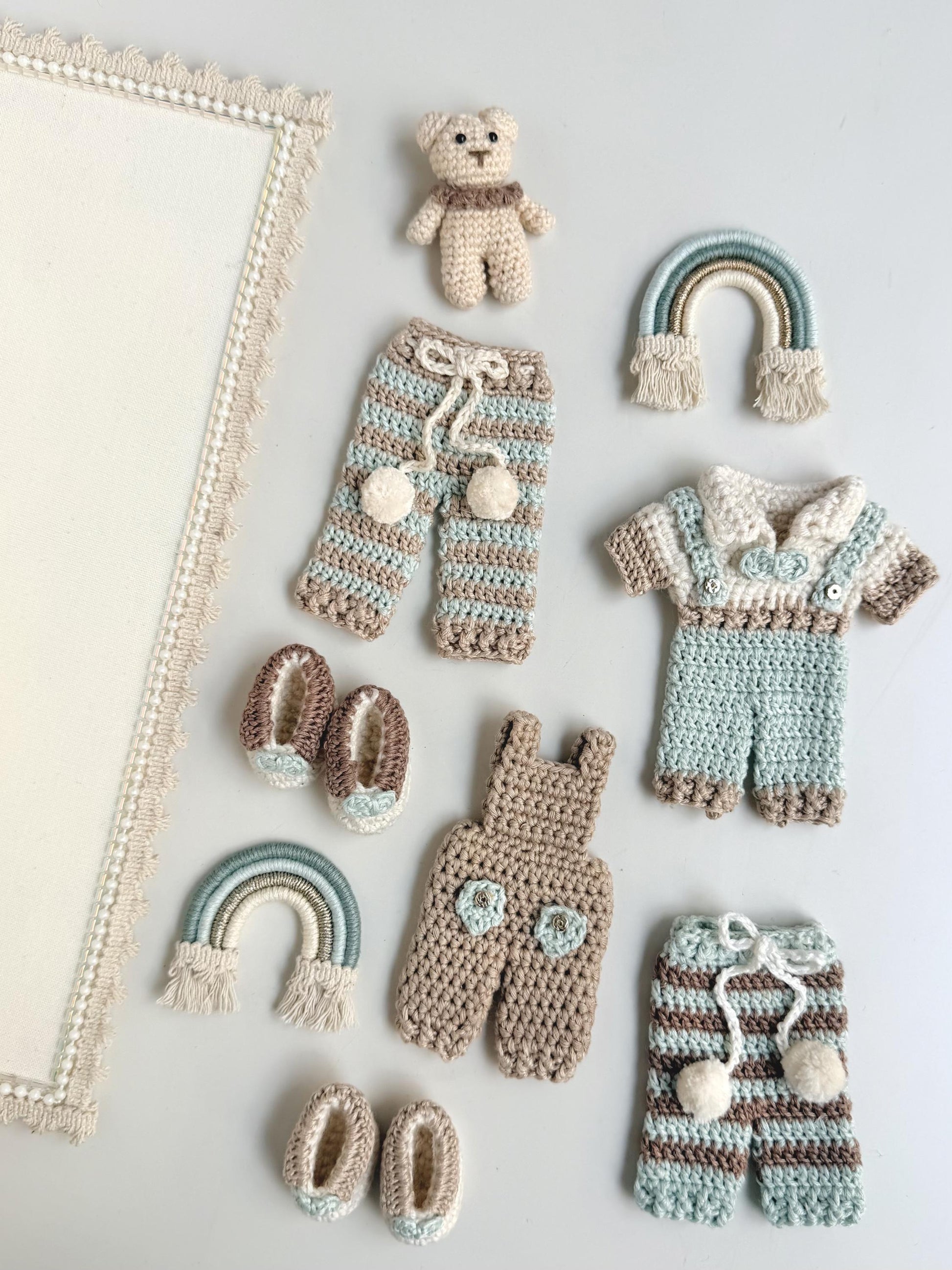 Personalized Crochet Baby Name Announcement Keepsake Frame, Handmade Outfit Nursery Decor
