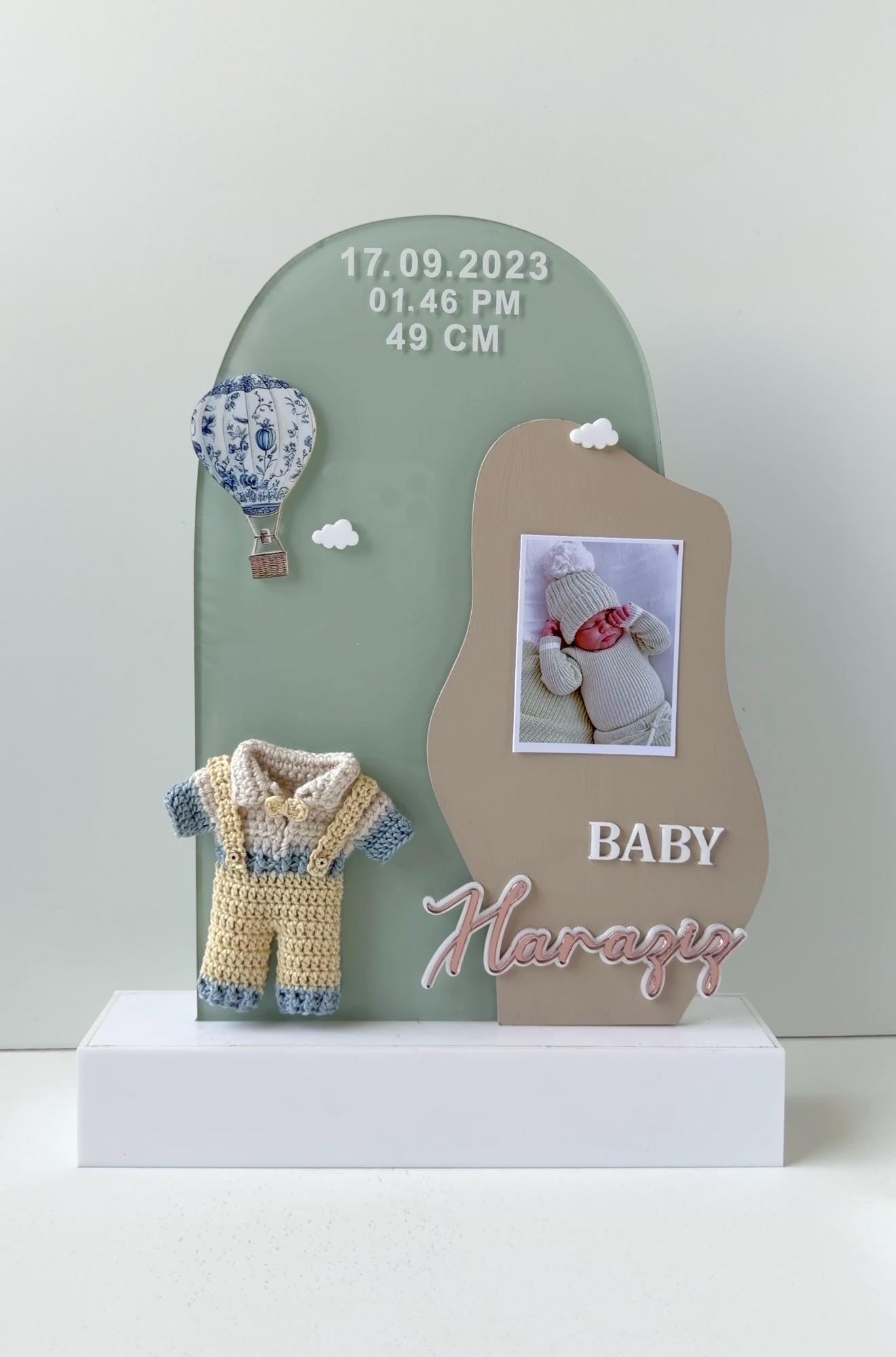 Personalized Baby Birth Announcement Frame | Custom Baby Stats Keepsake Plaque