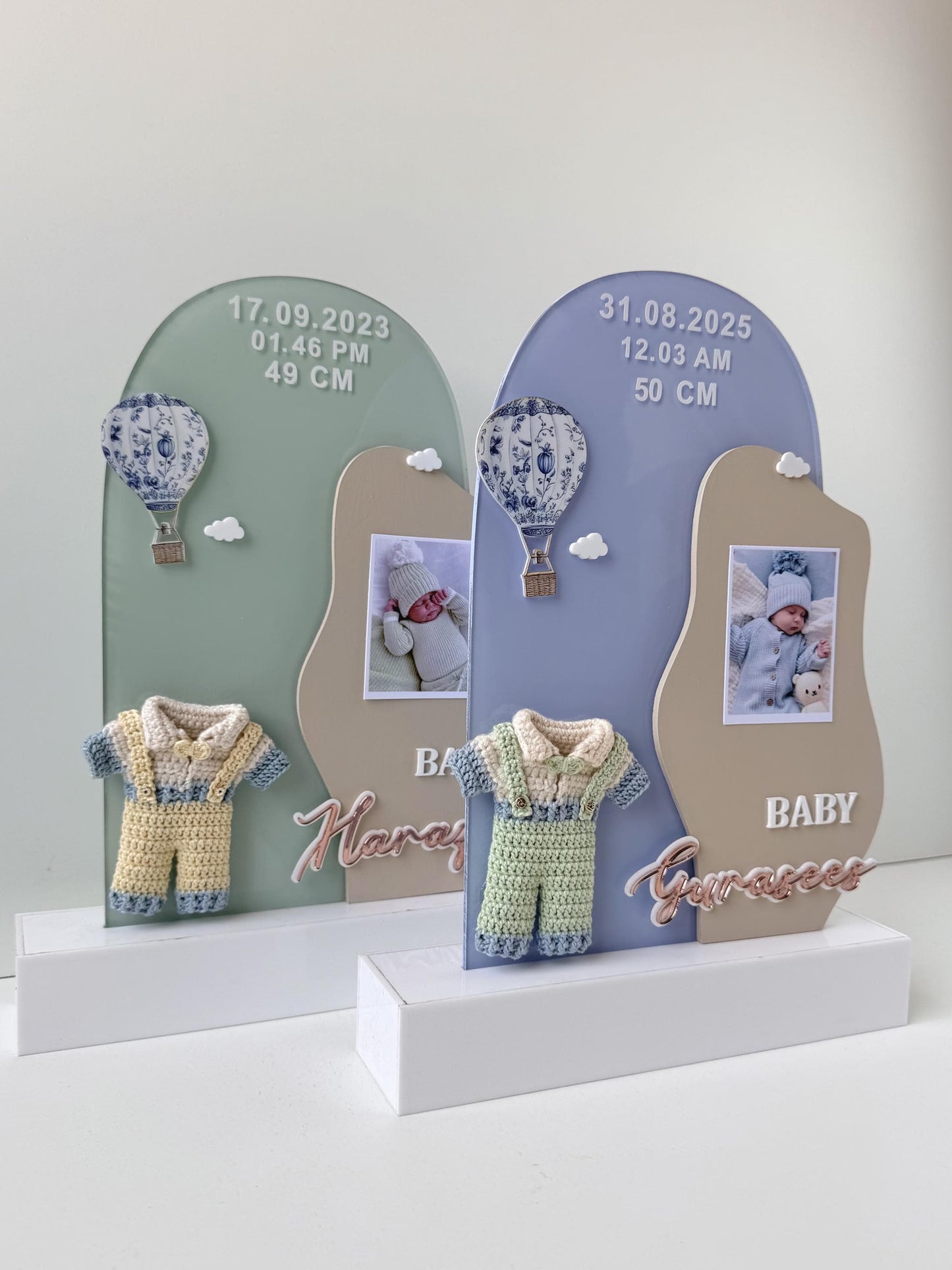 Personalized Baby Birth Announcement Frame | Custom Baby Stats Keepsake Plaque