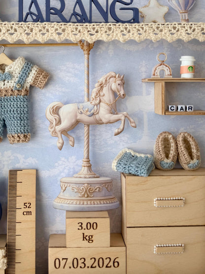 Personalized Baby Boy Shadow Box Frame, Newborn Keepsake Gift, Birth Stats Nursery Decor