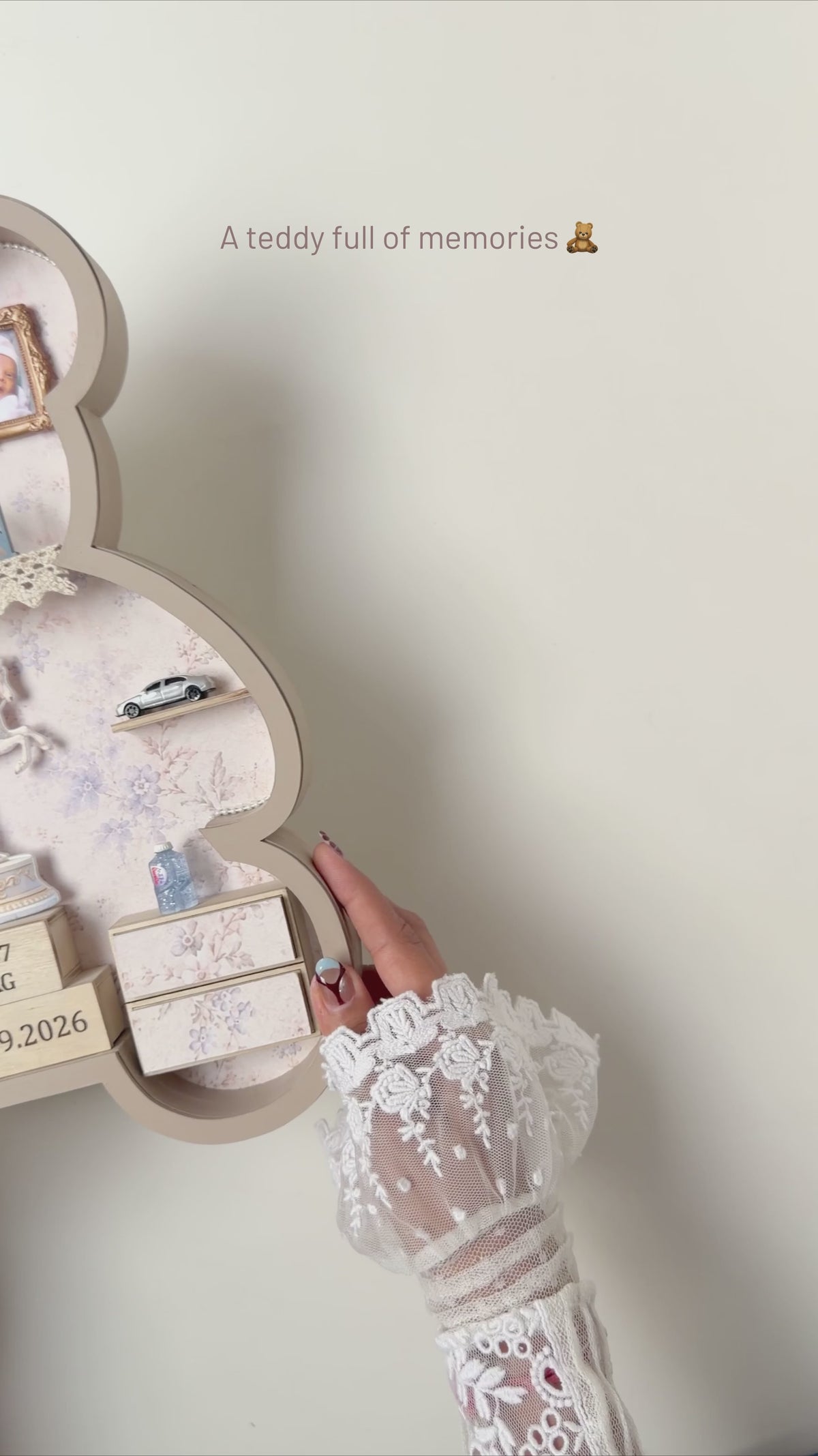 Personalized Teddy Bear Baby Memory Shadow Box